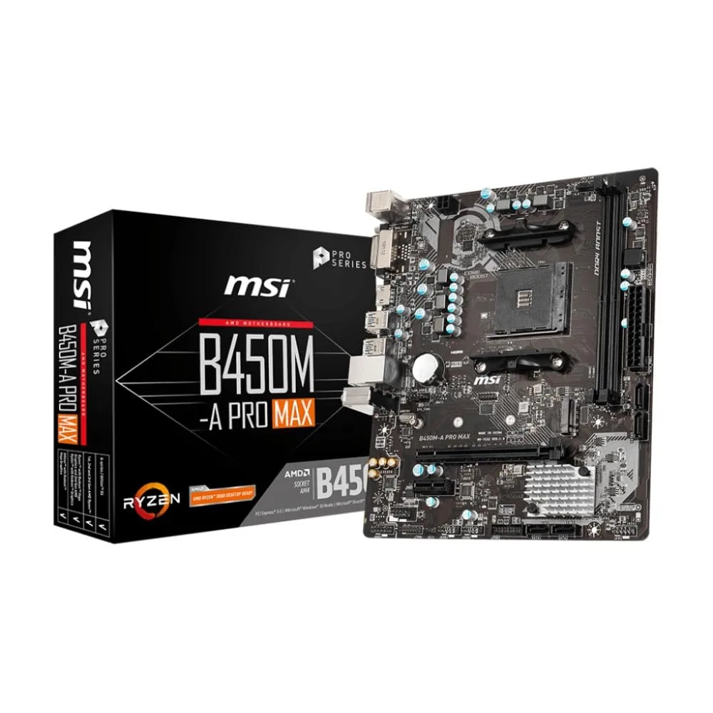 Best Motherboard for Gaming Under 5000:  MSI B450M-A PRO MAX